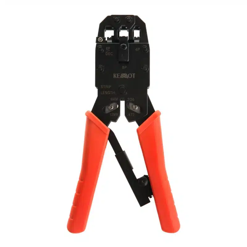 Krimpovacie kliešte KEMOT HT-2008R na konektory RJ45, RJ11, RJ10