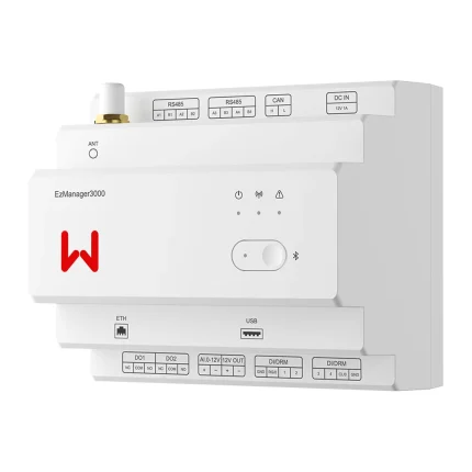 Systém riadenia energie GoodWe EzManager3000, HEMS brána pre FV, batérie, wallboxy a tepelné čerpadlo – pohľad zboku